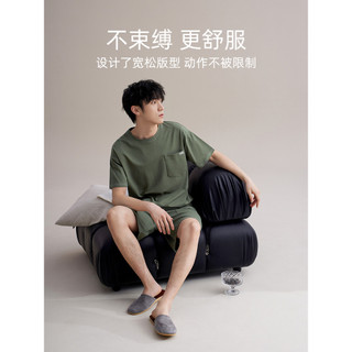 [5A Antibacteriano] Pijama interno masculino verão puro algodão Shorts de manga curta Loungewear terno de verão masculin