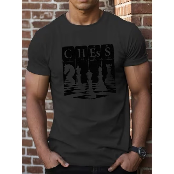 Camiseta Masculina Manga Curta Estampada Xadrez Confortável Moderna Estilosa Premium para Uso Casual Moda Tendência