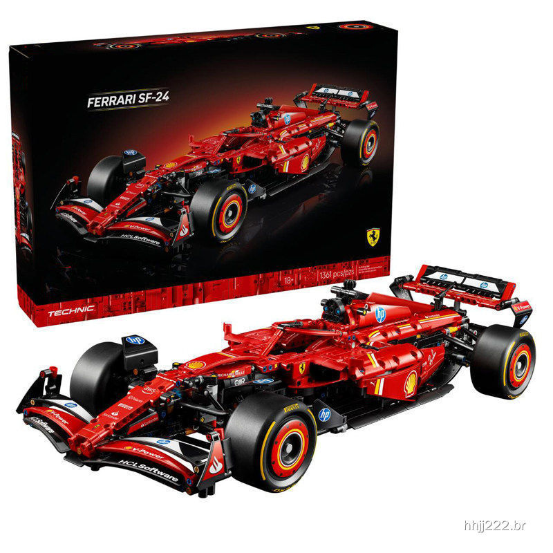 Compatível novo estilo F1 Racing Ferrari SF-24 grupo mecânico meninos meninas montado bloco de construção brinquedos