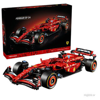 Compatível novo estilo F1 Racing Ferrari SF-24 grupo mecânico meninos meninas montado bloco de construção brinquedos