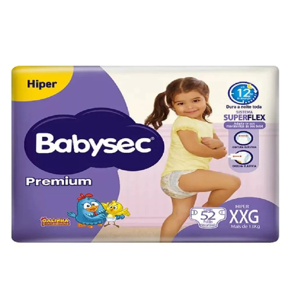 Fralda Babysec Premium Hiper XXG 52 Unidades