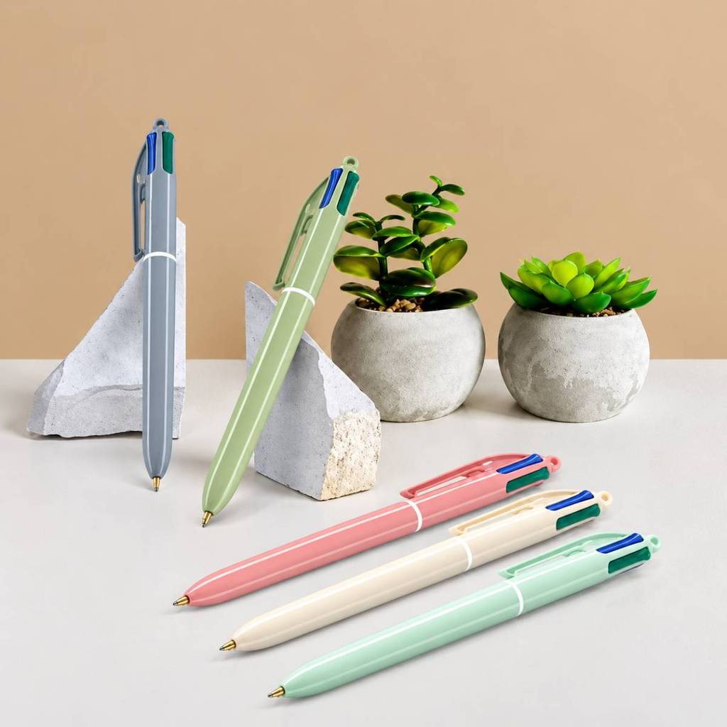 Caneta esferográfica 1.0 retrátil Tons Minerais Verde 4 cores Bic — imagem 2 de 2
