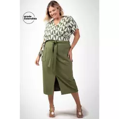 Saia Feminina em Moletom Marialícia Verde