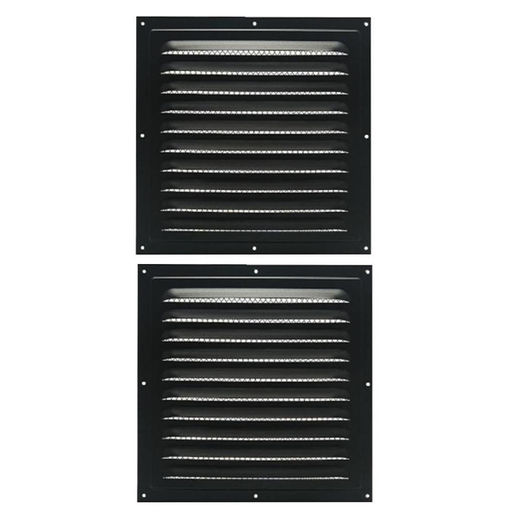 Ventilação do sótão 2 peças de parede quadrada de alumínio 250x250mm Porta externa Teto de garagem Grade de ar de 10x10