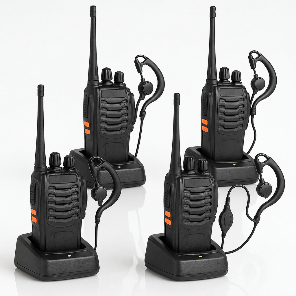 Kit Rádio Comunicador Walk Talk 777s com 16 Canal Alcance de 12Km Radinho Segurança Portátil