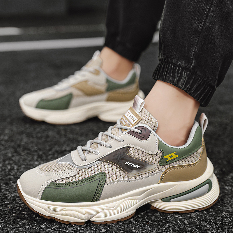 Masculino 2026 outono cor combinando malha respirável sola grossa confortável esportes sapatos casuais