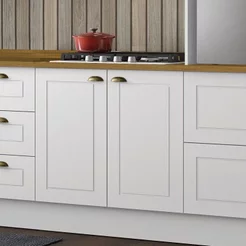 Balcão para Cozinha 2 Portas 80cm com Tampo para Cooktop Emily Branco HP/Nature
