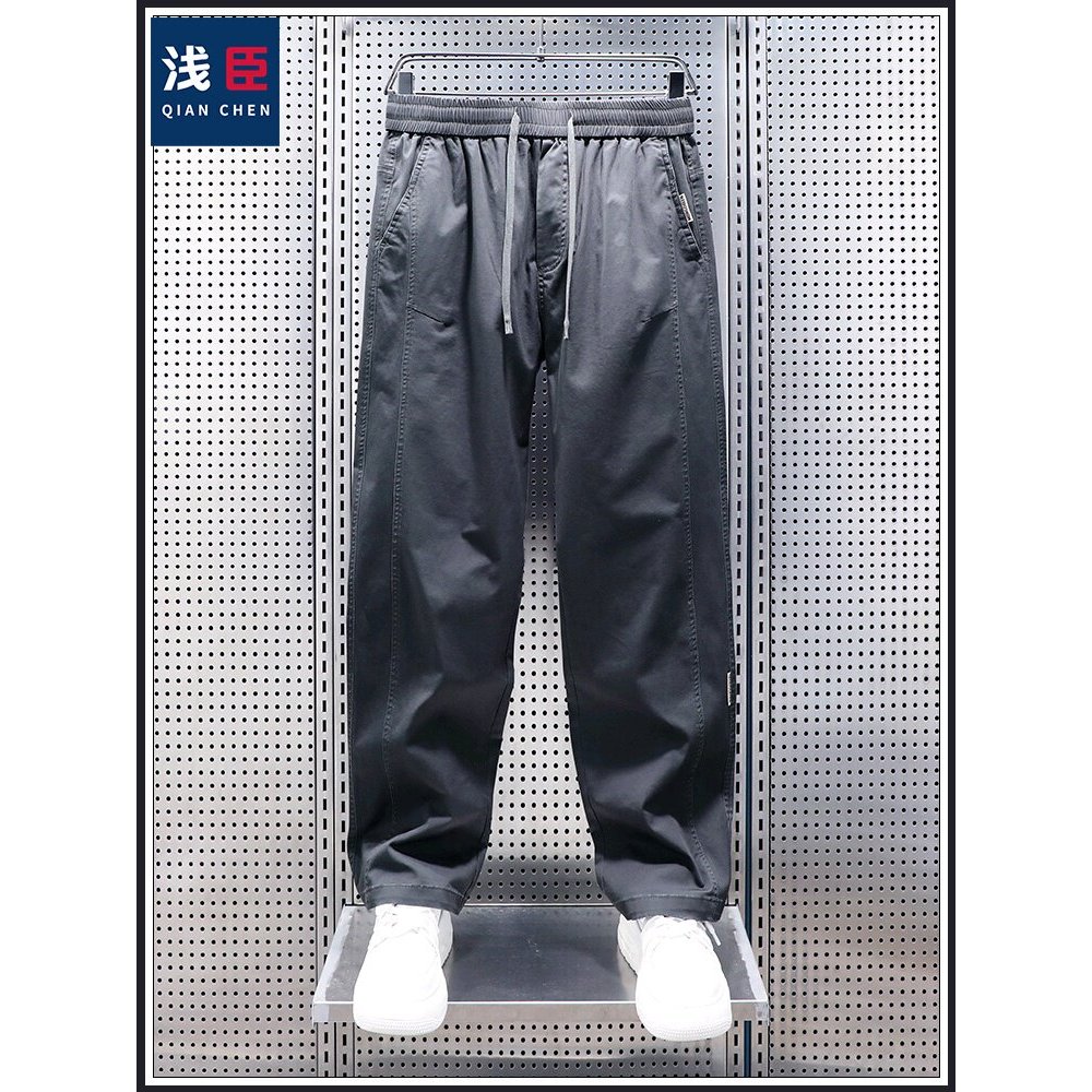Calças retas estilo americano meninos macacão solto Street Wear primavera calças casuais