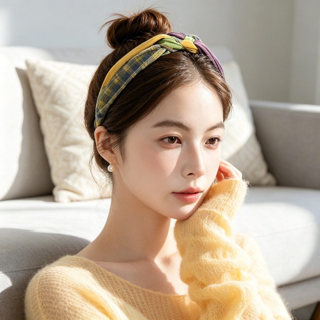 Novo estilo atado onda bandana moda All-Match temperamento feminino Retro versão coreana simples acessórios de cabelo in