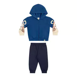 Conjunto Bebê Menino Manga Longa Fun Elian Azul