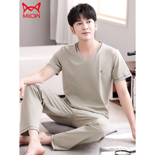 Pijamas masculinos verão Modal estilo fino masculino de manga curta estilo verão seda gelo tamanho grande verão algodão 