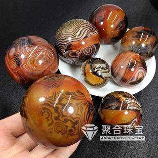 Natural Madagascar calcedônia Fitness bola jade embrulho seda ágata handebol idosos cuidados de saúde bola