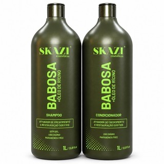 Kit Skazi Vegano Babosa + Óleo De Rícino Shampoo & Condicionador 1 Litro