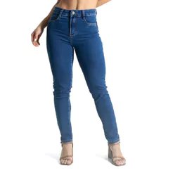 Calça Jeans Feminina Sawary Push Up Azul Escuro