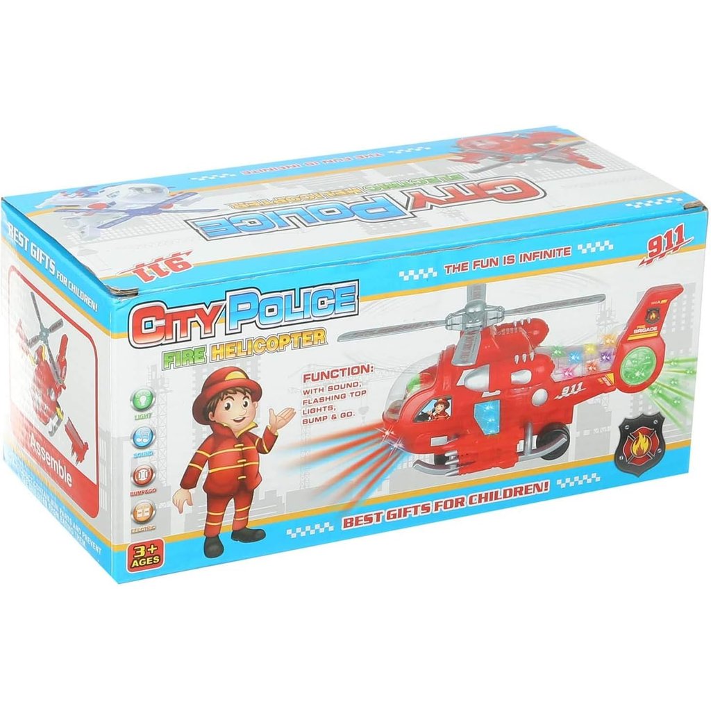 Helicóptero Maluco Polícia Infantil Bate Volta Luz e Músicas