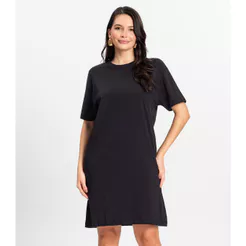 Vestido Feminino Básico Em Meia Malha Rovitex Preto