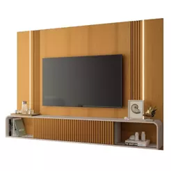 Painel com Nicho e Led Para TV Até 85 Polegadas 2,19m Ômega