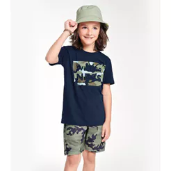 Conjunto Infantil Camiseta Com Bermuda Trick Nick Azul