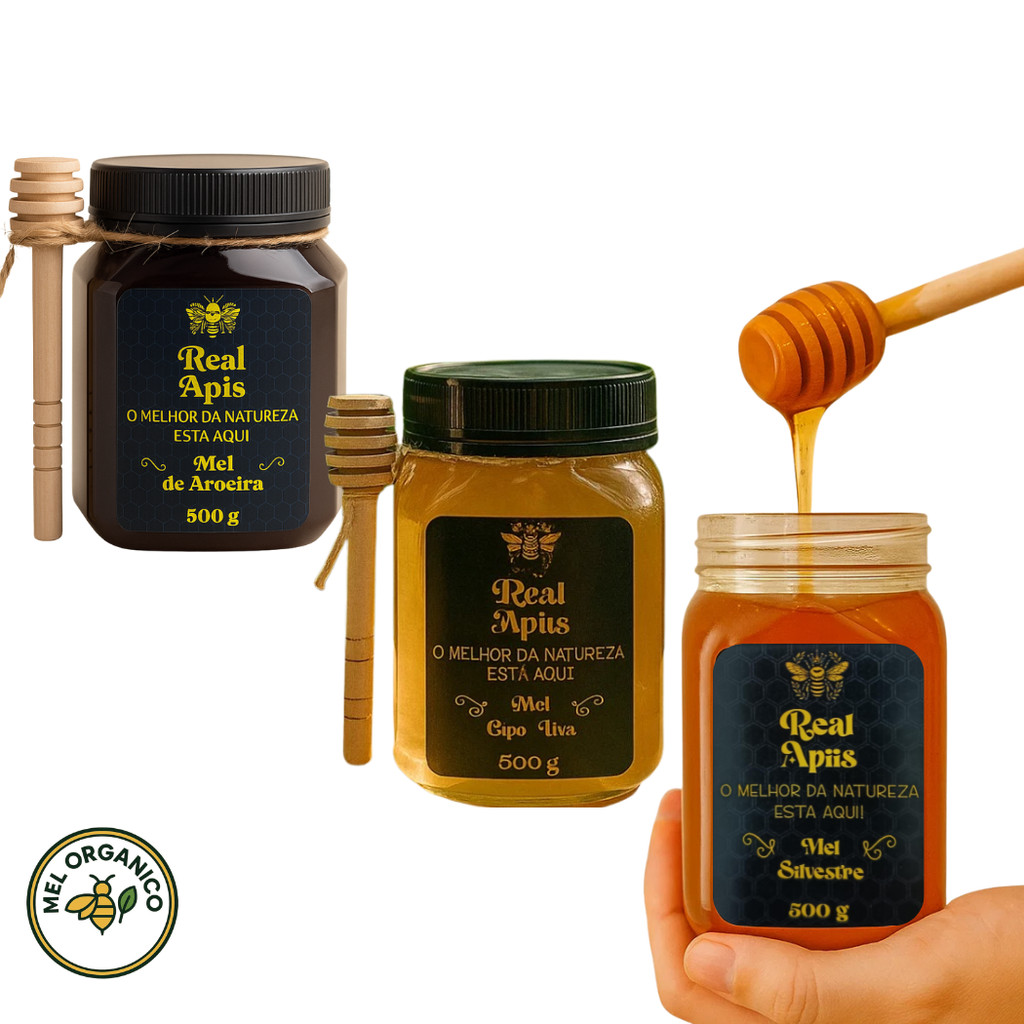 Mel Puro 100% Natural 500g – Pote com Lacre Hermético, Sem Conservantes e Sem Glúten Organico Saudavel em Oferta na Shopee