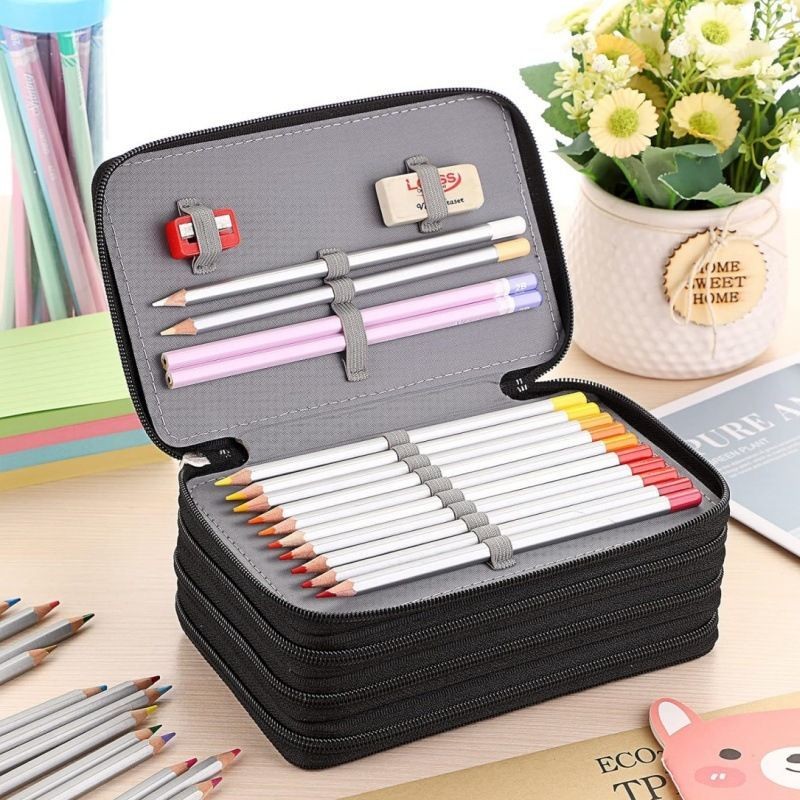 Estojo Escolar/Estojo Box/Estojo De Lápis De Quatro Camadas Com 72 Furos De Cor/Material Escolar/Papela