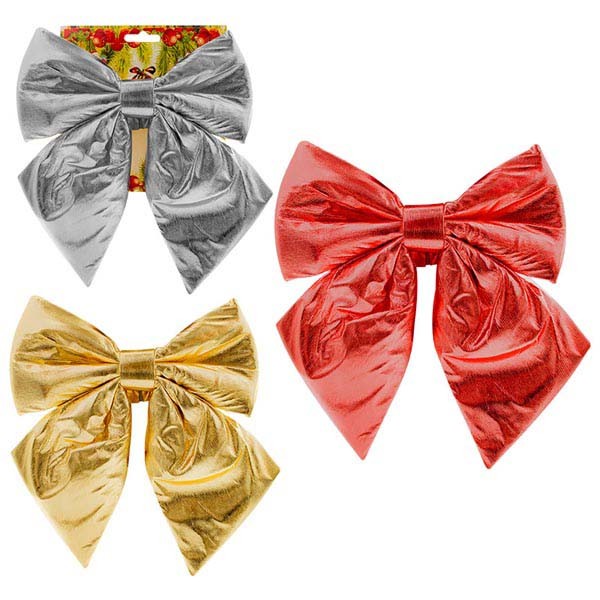 Laço Decorativo Natalino Metalizado - Cores Sortidas