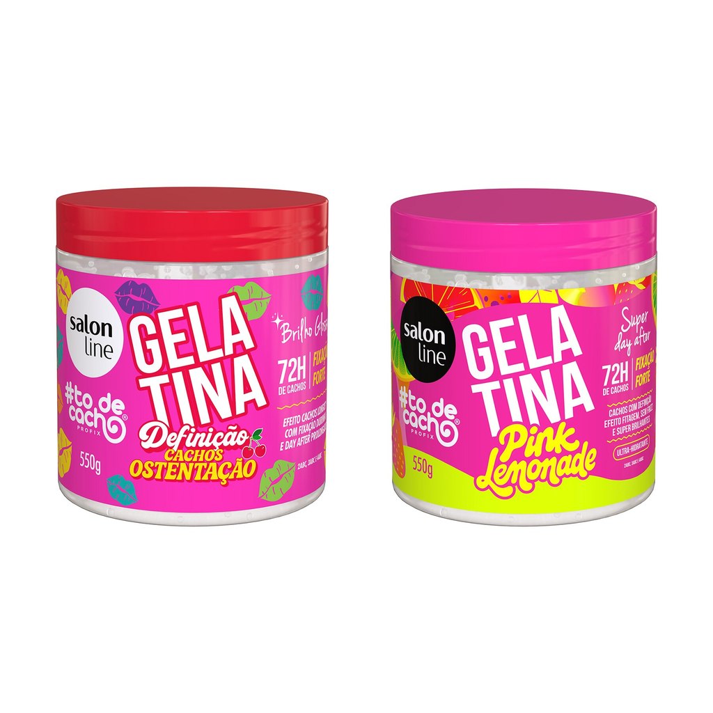 Kit 2 Gelatinas #todecacho Pink Lemonade e Cachos Ostentação