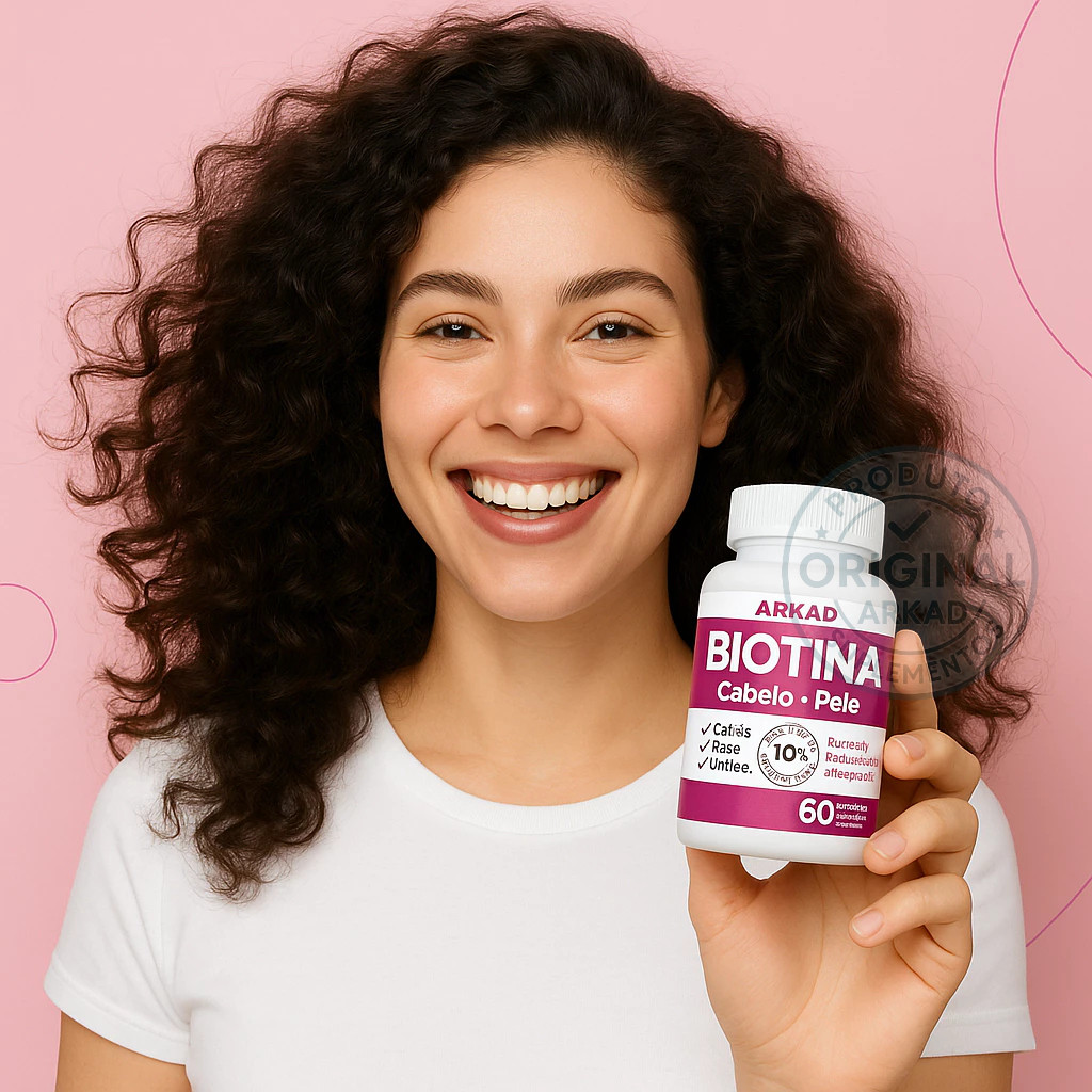 Detalhes do Biotina ARKAD 60 Cápsulas – Crescimento 10x Rápido | Cabelo, Pele e Unhas Fortes | 100% Vegano