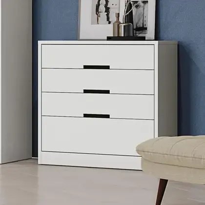 Cômoda com 4 Gavetas S824 Gold  Branco em Oferta na Shopee