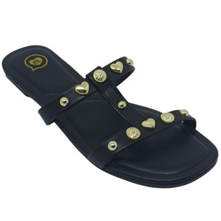 Chinelo Molekinha Menina Infantil com Enfeites Dourados em Oferta na Shopee