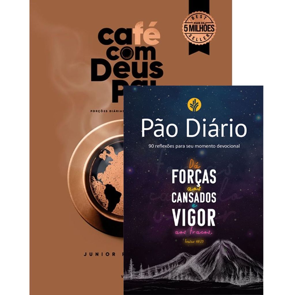 Kit 2 Livros | Café com Deus Pai Porções de Transformação + Pão Diário 90 Reflexões Capa Vigor