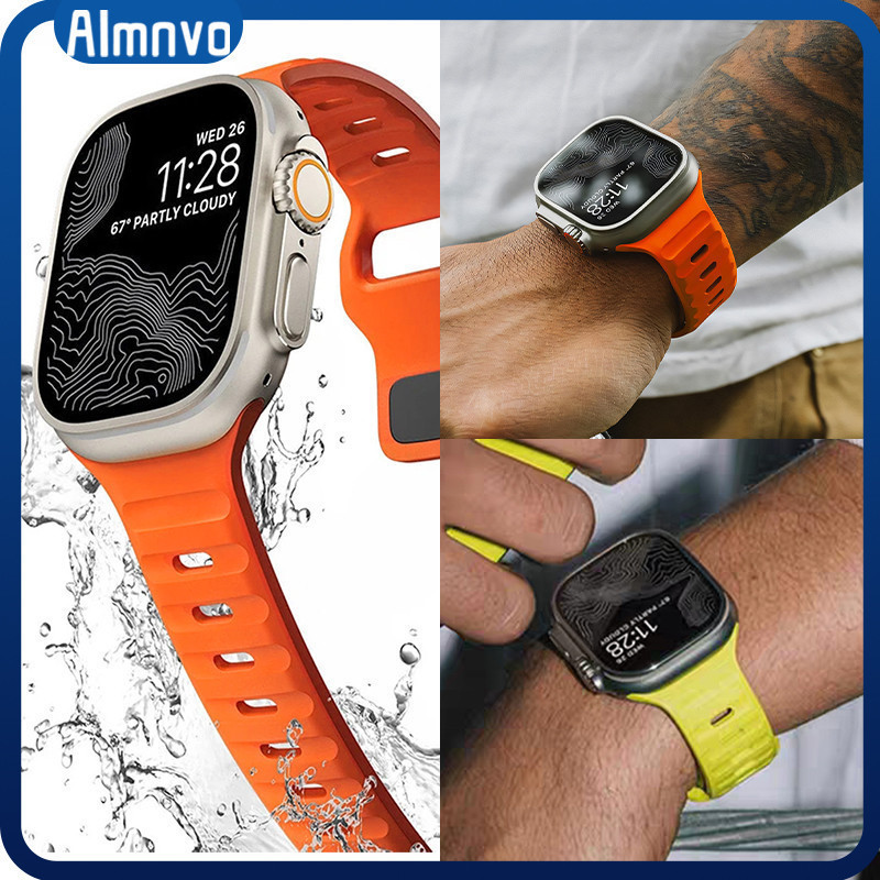 Pulseira Strap De Silicone Esportiva Para Relógio Apple Watch SE Ultra 3 2 IWatch Series 11 10 9 8 7 4 44 46 45 42Mm em Oferta na Shopee