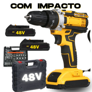 Kit Parafusadeira Furadeira de Impacto 48v 2 Baterias Com Maleta e Acessórios Completo em Oferta na Shopee