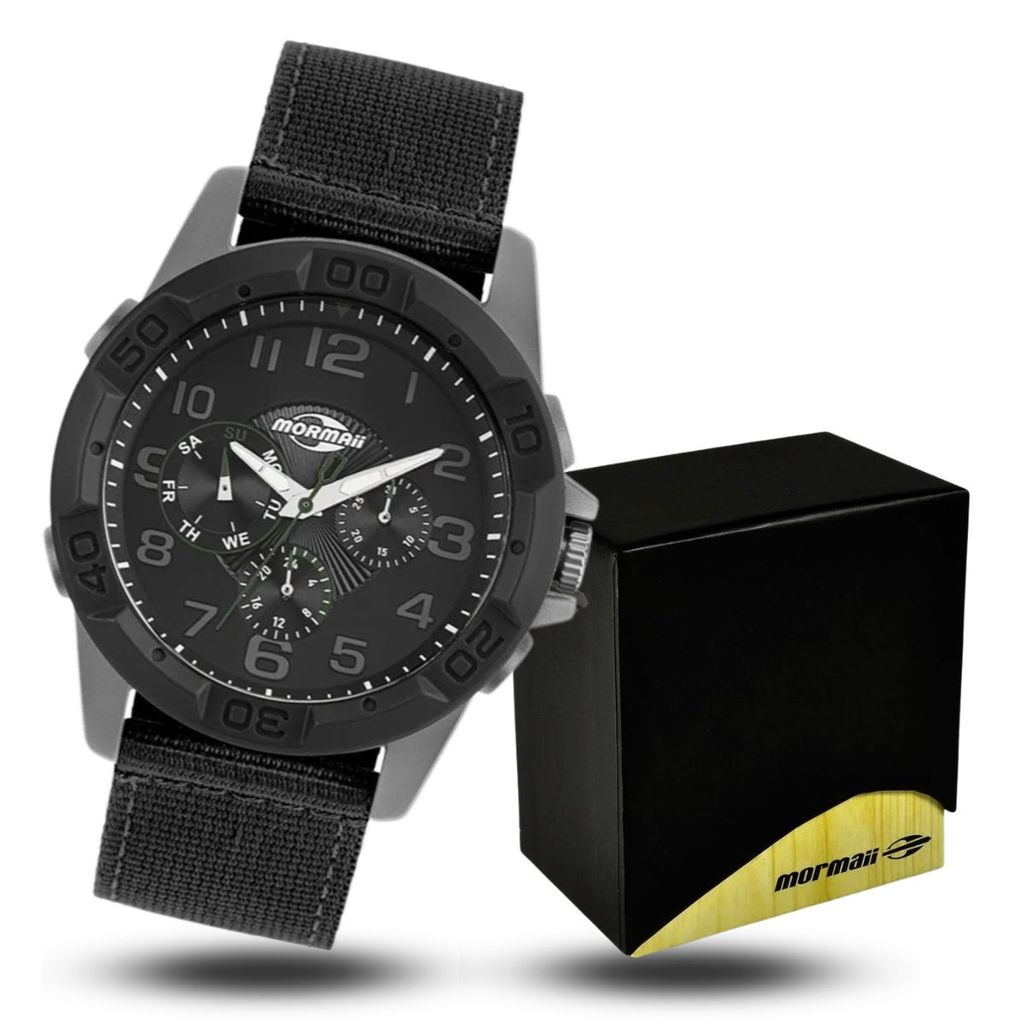 Relógio Masculino Mormaii Urban Casual Cinza Preto Original