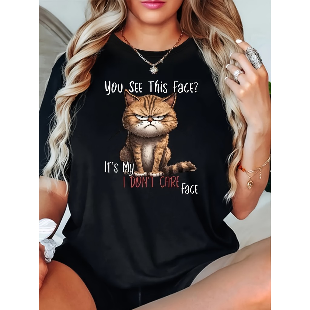 Camiseta Feminina "Meu Não Se Importo" Estampa Engraçada Confortável 100% Algodão