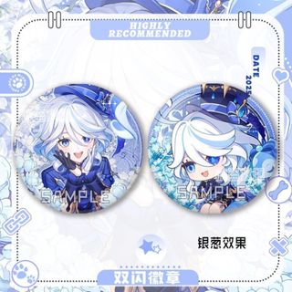 2 Pçs/Set Anime Jogo Genshin Focalors Emblema Furina de Fontaine Hydro Archon God of Justice Broches Bolsa Feminina Roup em Oferta na Shopee