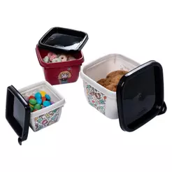 Kit 3 Potes Harry Potter Lancheira Passeio Hogwarts Magia Hermione Rony Rubeo Plasútil