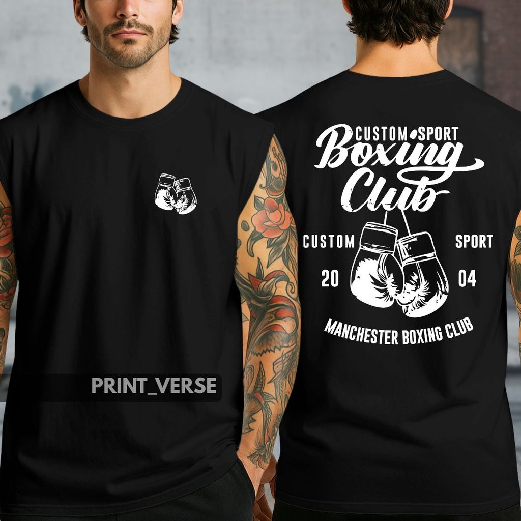 Camiseta Regata Oversized Boxing Club Treino Academia Sport Manchester Básica