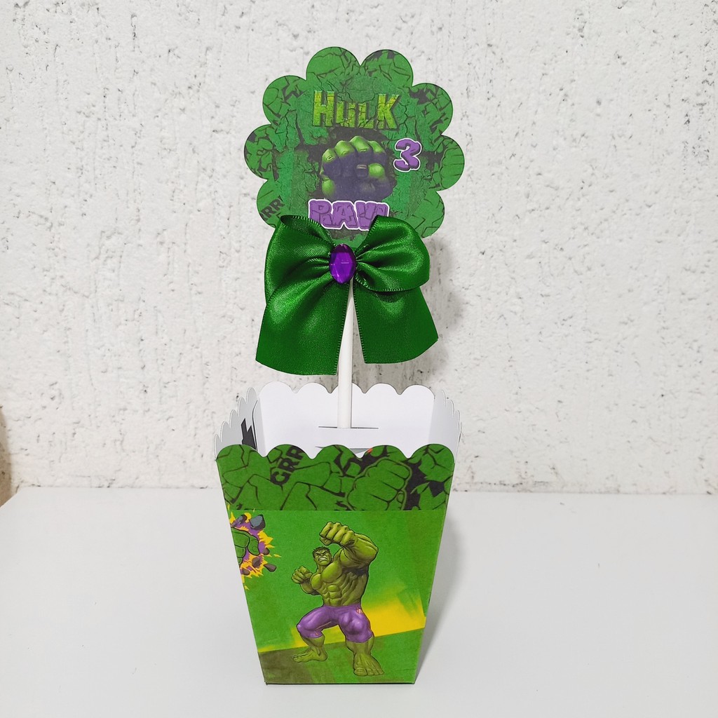 Centros de Mesa Hulk  Lembrancinhas Desmontadas | Papelaria Personalizada Decoração para Festa Infantil