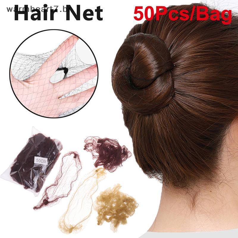 Rede De Cabelo Invisível Quente , Coque De Malha , 50 Peças , Pacote Elástico , Redes Flexíveis Para Uso Protetor Na Esc
