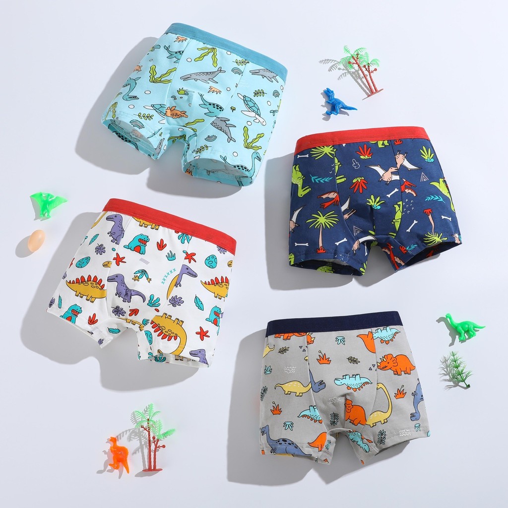 Novo produto de algodão puro roupa interior do menino confortável boxer dos desenhos animados médio grande menino bebê b