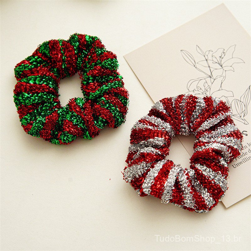 Acessórios de cabelo femininos da moda, novos elásticos de cabelo listrados, scrunchies e acessórios de cabelo com tema