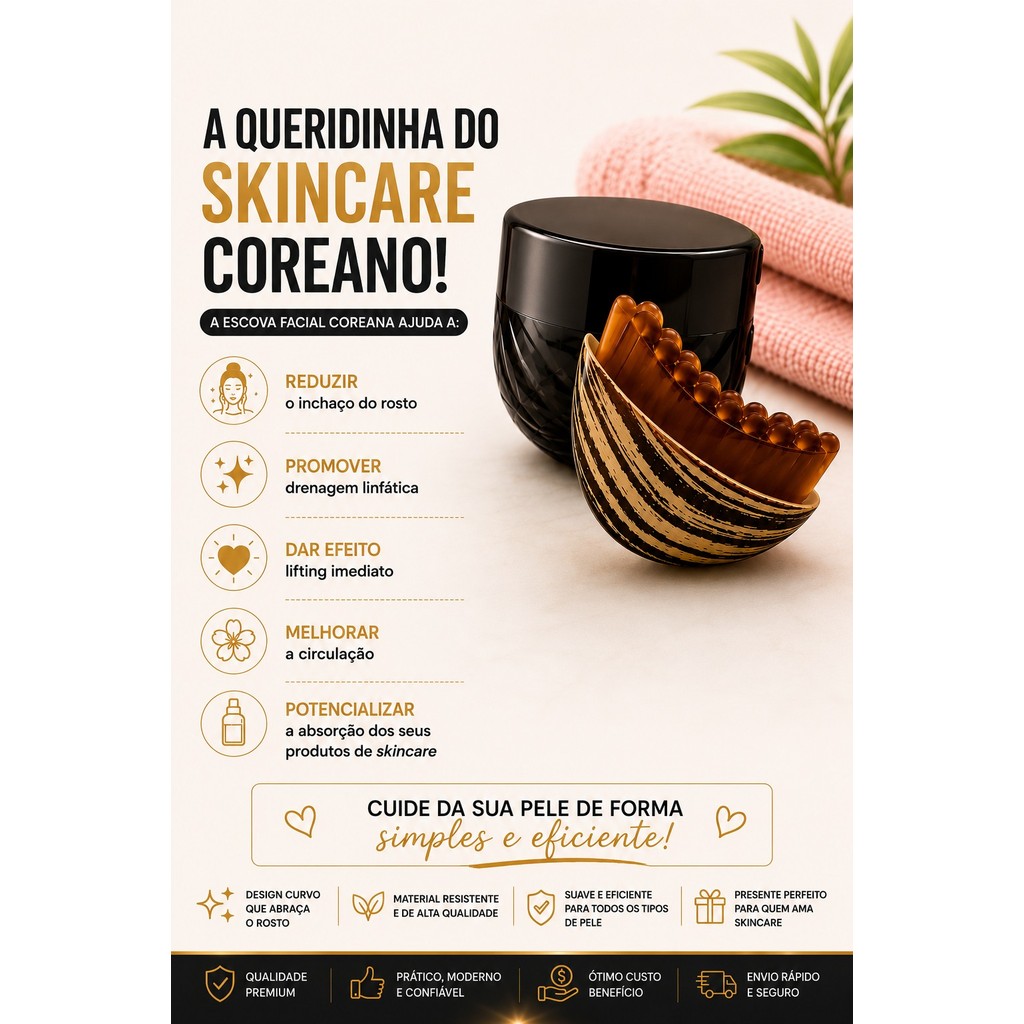 Massageador Facial Antirrugas: Escova Modeladora e Drenagem Linfática