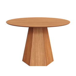 Mesa de Jantar 6 Lugares Redonda com Pé Hexagonal Lisboa
