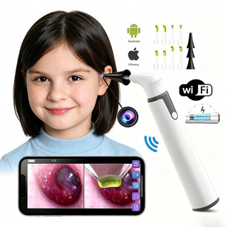 Otoscópio Digital Wifi Sem Fio Câmera HD 3,9mm Recarregável Limpeza Ouvido Adulto Criança Pet Endoscópio Nasal Bucal