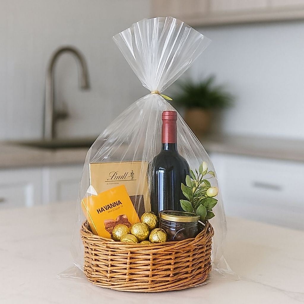 Kit 25, 50 e 100 Sacos para Cesta de Presente 30x45 saco transparente brilhante celofane