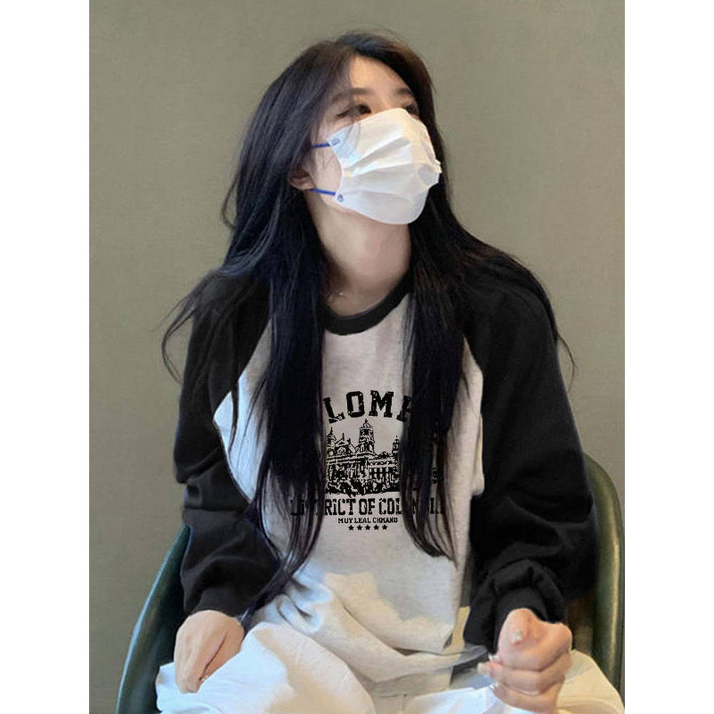 Camiseta de manga comprida de algodão puro roupas femininas 2026 novo estilo primavera outono inverno estilo ocidental c