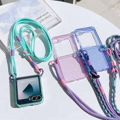 Crossbody Cordão Claro Flip Caso De Telefone Para Motorola Moto Razr 70 60 50 40 Ultra 2026 + 2025 Cores Doces Capa À Pr