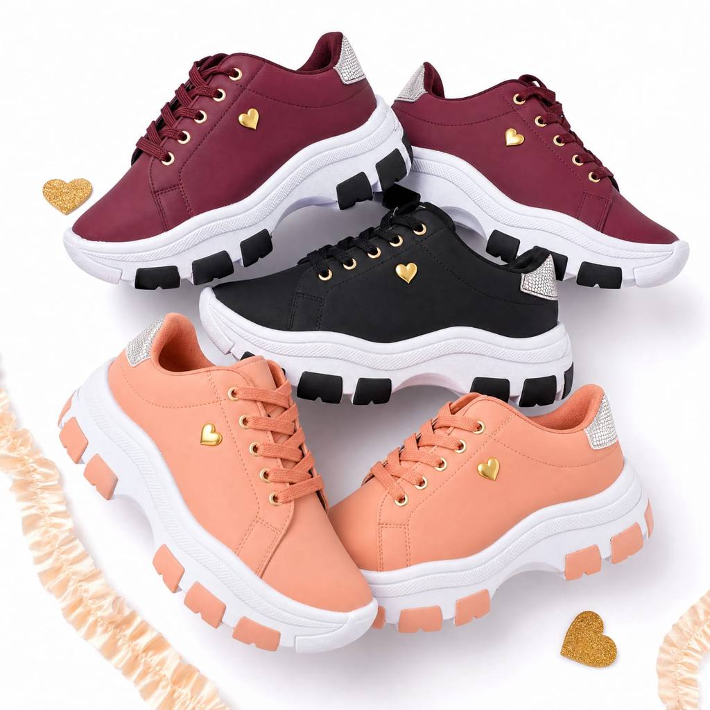 Promoção Tênis Plataforma Casual Sola Alta Feminino Confortável Super Promoção Lançamento Tênis Casual