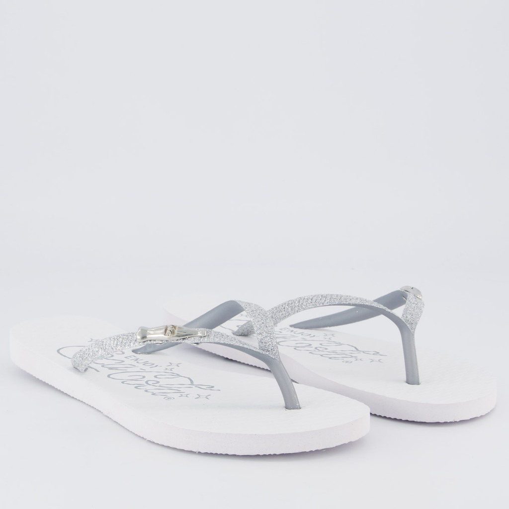 Chinelo Coca Cola Special Feminino Branco e Prata · foto 2