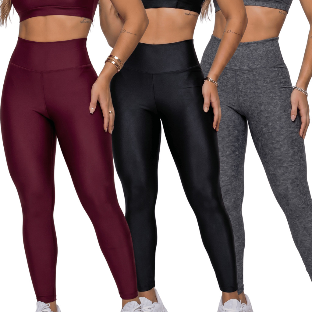 Legging Academia Feminina Calça Fitness Cintura Alta Suplex Zero Transparência Costura Reforçada Premium